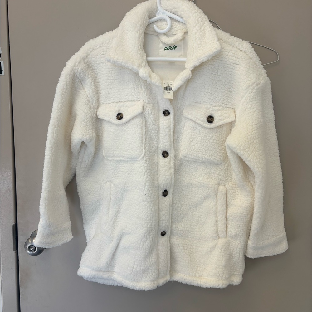 Aerie White Sherpa Jacket